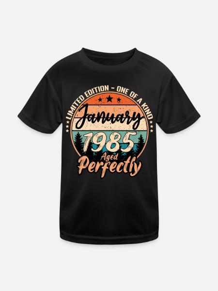 Januar 1988 Geburtstag 1988 Bildunterschriften Januar - Kinder Funktions-T-Shirt - Schwarz - Vorne