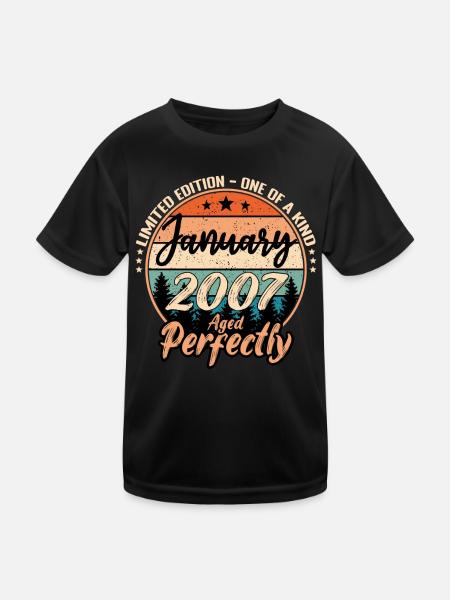 Janvier 2007 anniversaire 2007 légendes Janvier - T-shirt sport Enfant - noir - Devant