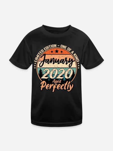 Janvier 2020 anniversaire 2020 légendes Janvier - T-shirt sport Enfant - noir - Devant