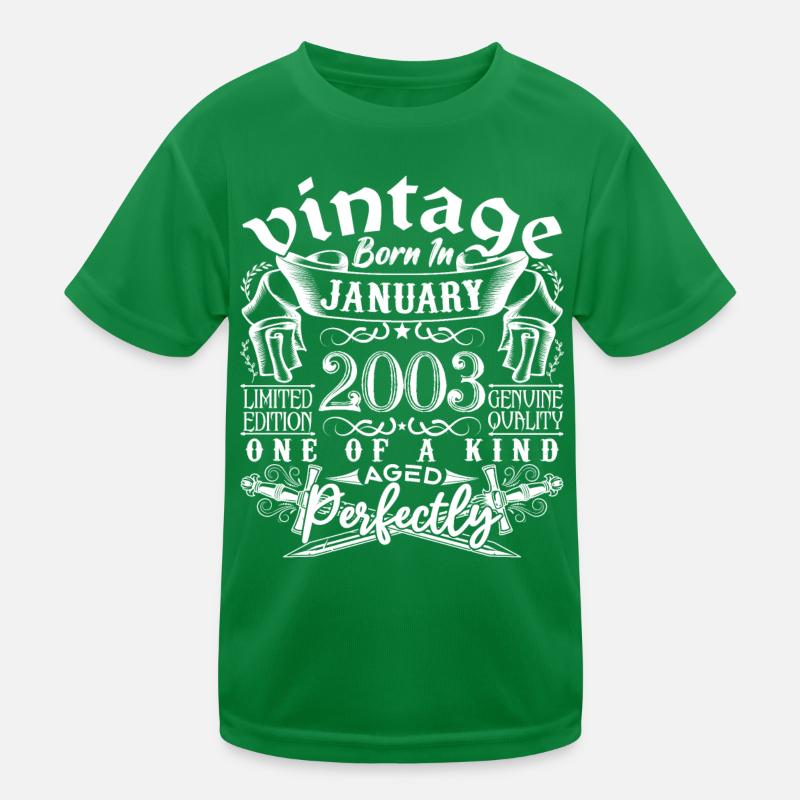Janvier 2003 anniversaire Janvier 2003 January T-shirt sport Enfant