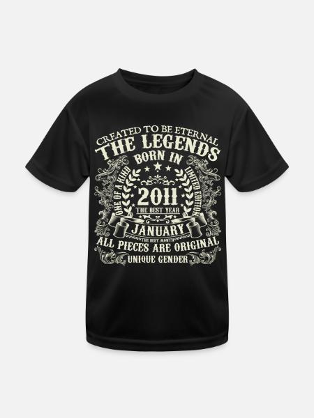 January 2011 Anniversary 2011 January Year - Kids Functional T-Shirt - black - Front