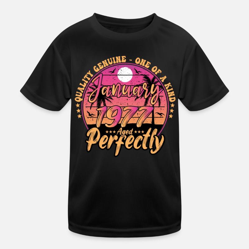 January 1977 Birthday 1977 January 1977 Kids Functional T-Shirt
