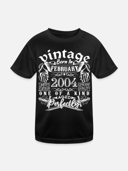 Février 2004 anniversaire Février 2004 February - T-shirt sport Enfant - noir - Devant
