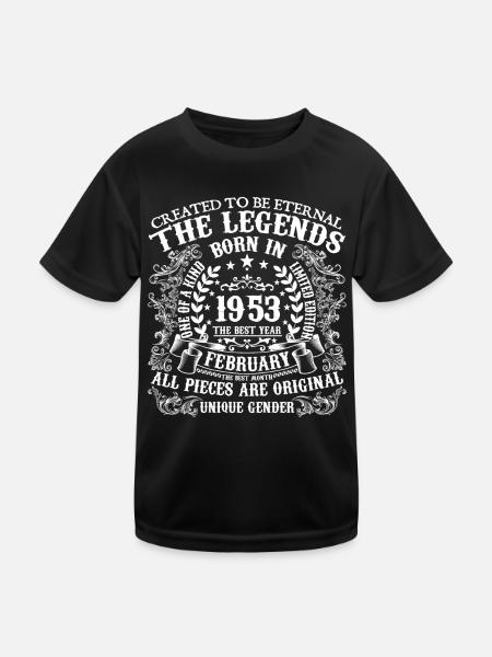Februar 1953 Geburtstag 1953 Februar Jahr - Kinder Funktions-T-Shirt - Schwarz - Vorne