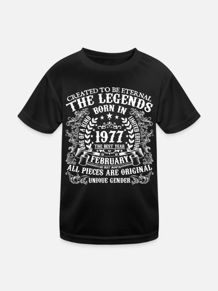 Février 1977 anniversaire 1977 Février année - T-shirt sport Enfant - noir - Devant