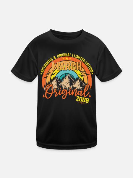 March 2008 March Anniversary 2008 March Original - Kids Functional T-Shirt - black - Front