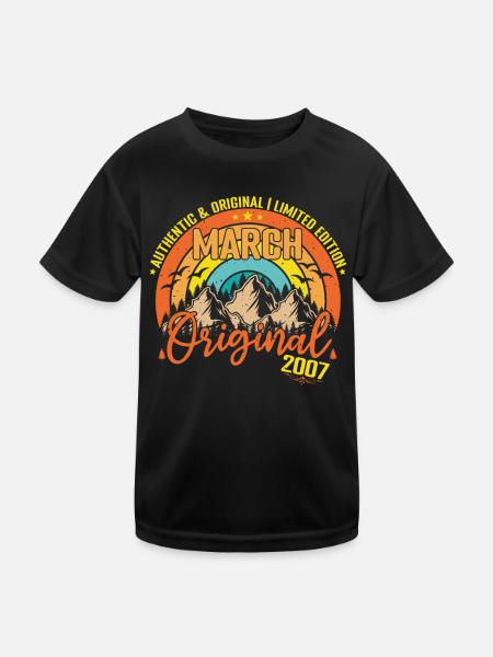 März 2007 März Jubiläum 2007 März Original - Kinder Funktions-T-Shirt - Schwarz - Vorne