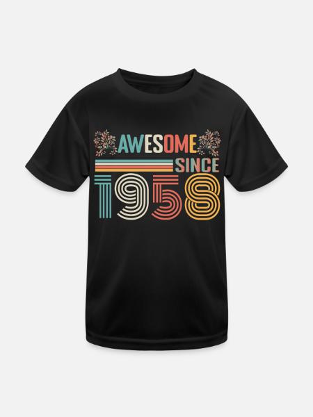 1958 anniversary since 1958 Vintage 1958 - Kids Functional T-Shirt - black - Front