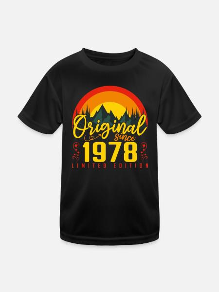Birthday 1978 Birthday Born in 1978 Gift - Kids Functional T-Shirt - black - Front