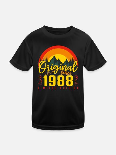 Birthday 1988 Birthday Born in 1988 Gift - Kids Functional T-Shirt - black - Front