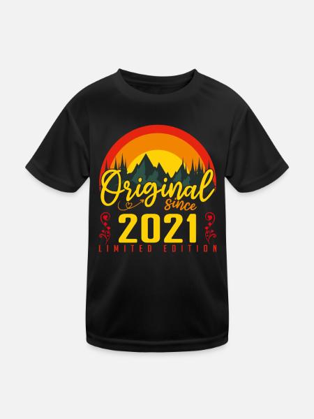 Birthday 2021 Birthday Born in 2021 Gift - Kids Functional T-Shirt - black - Front