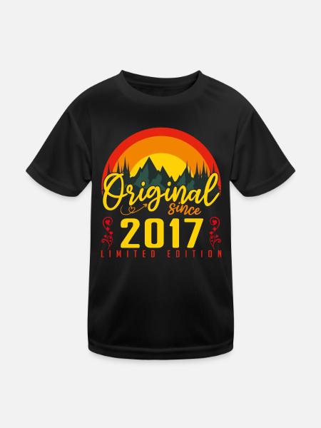 Birthday 2017 Birthday Born in 2017 Gift - Kids Functional T-Shirt - black - Front