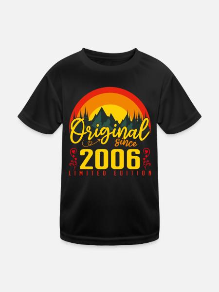 Geburtstag 2006 Geburtstag Jahrgang 2006 Geschenk - Kinder Funktions-T-Shirt - Schwarz - Vorne