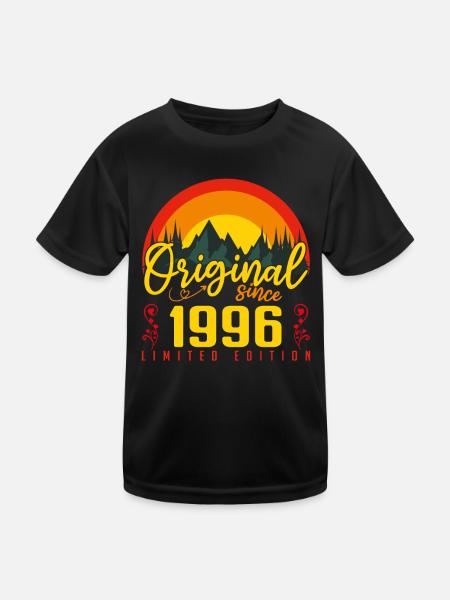 Birthday 1996 Birthday Born in 1996 Gift - Kids Functional T-Shirt - black - Front