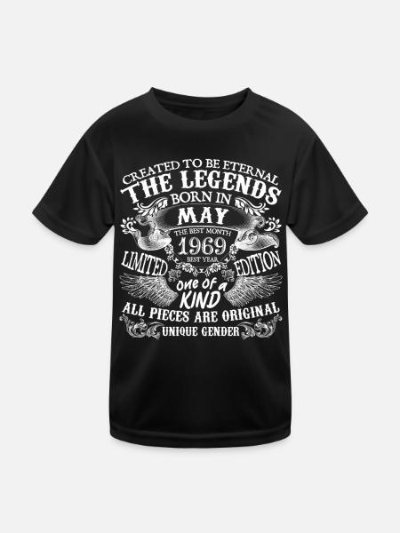 Mai 1969 anniversaire 1969 Mai meilleure année - T-shirt sport Enfant - noir - Devant
