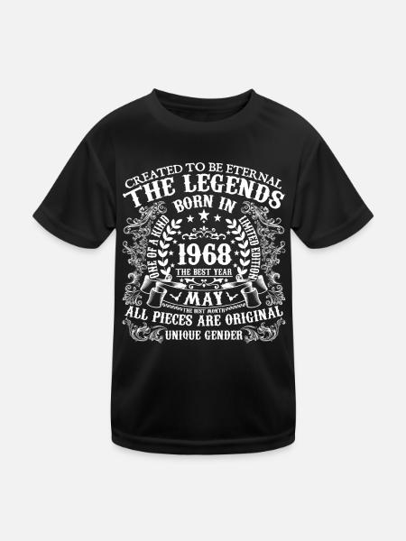 Mai 1968 Geburtstag 1968 Mai Bestes Jahr - Kinder Funktions-T-Shirt - Schwarz - Vorne
