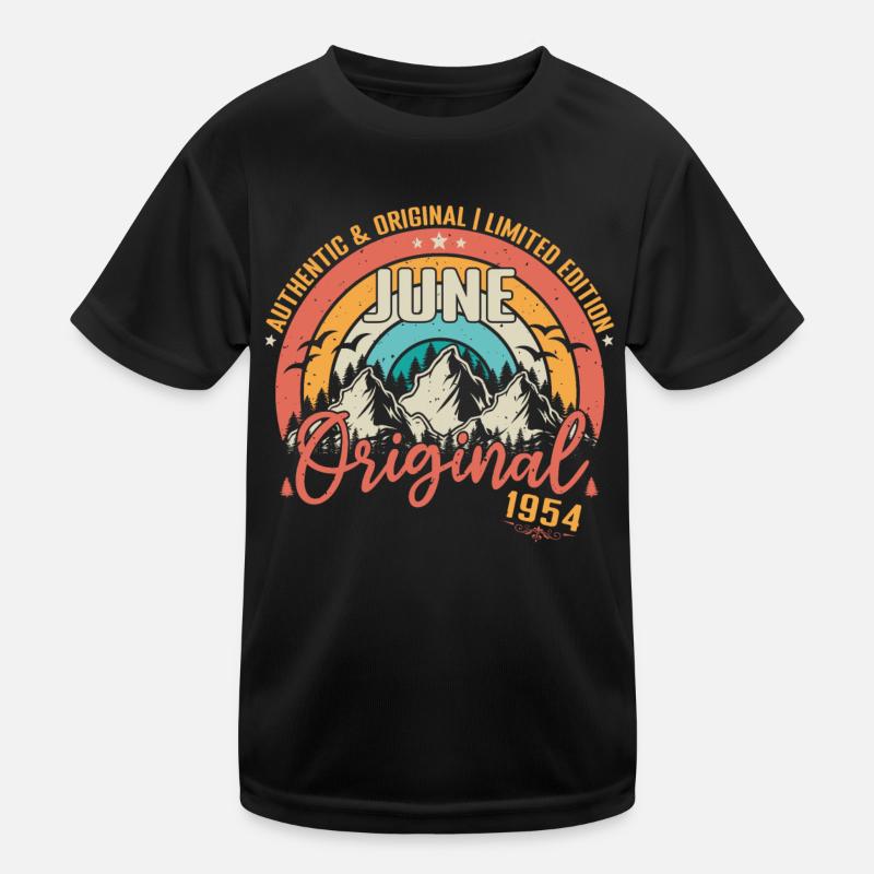 Juni 1954 Juni Jahrestag 1954 Juni Original - Kinder Funktions-T-Shirt - Schwarz