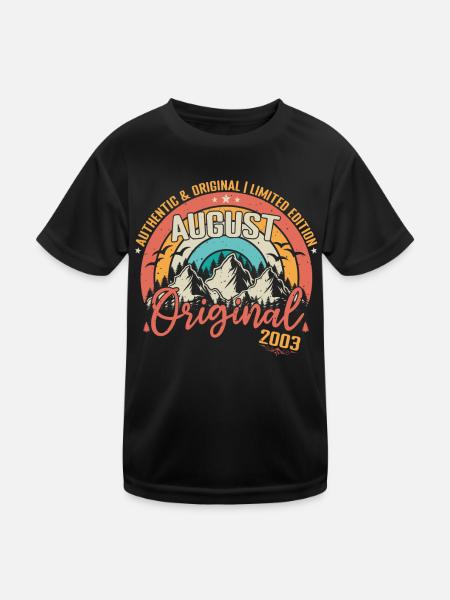 August 2003 August Anniversary 2003 August - Kids Functional T-Shirt - black - Front