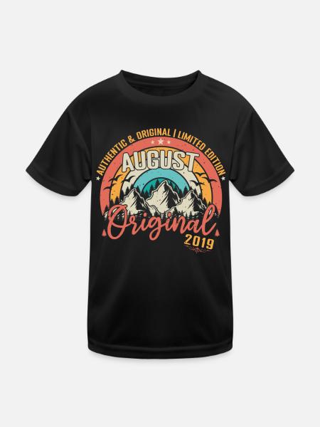 August 2019 August Geburtstag 2019 August - Kinder Funktions-T-Shirt - Schwarz - Vorne