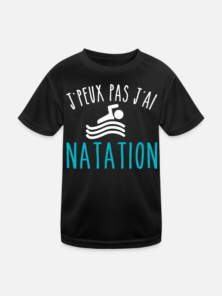 Schwimmen Ich kann nicht schwimmen Schwimmer - Kinder Funktions-T-Shirt - Schwarz - Vorne