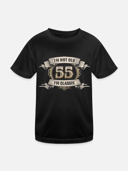 55 Jahre Ich bin nicht alt Ich bin klassisch 55. Geburtstag - Kinder Funktions-T-Shirt - Schwarz - Vorne