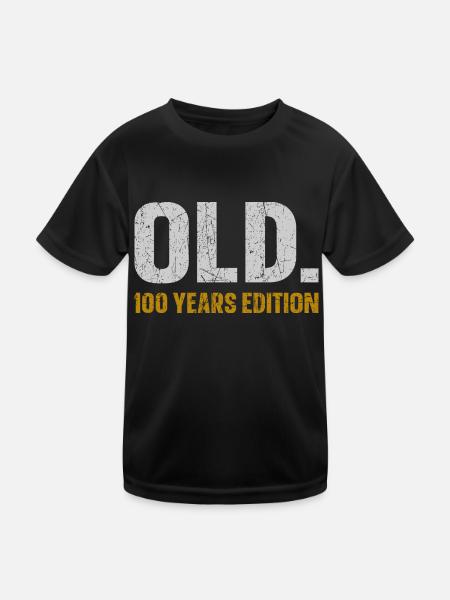 Ancienne édition 100 ans 100e idée cadeau d’anniversaire - T-shirt sport Enfant - noir - Devant