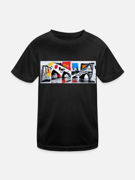 Pop Art Style Banner - Eye catcher - Kids Functional T-Shirt - black - Front