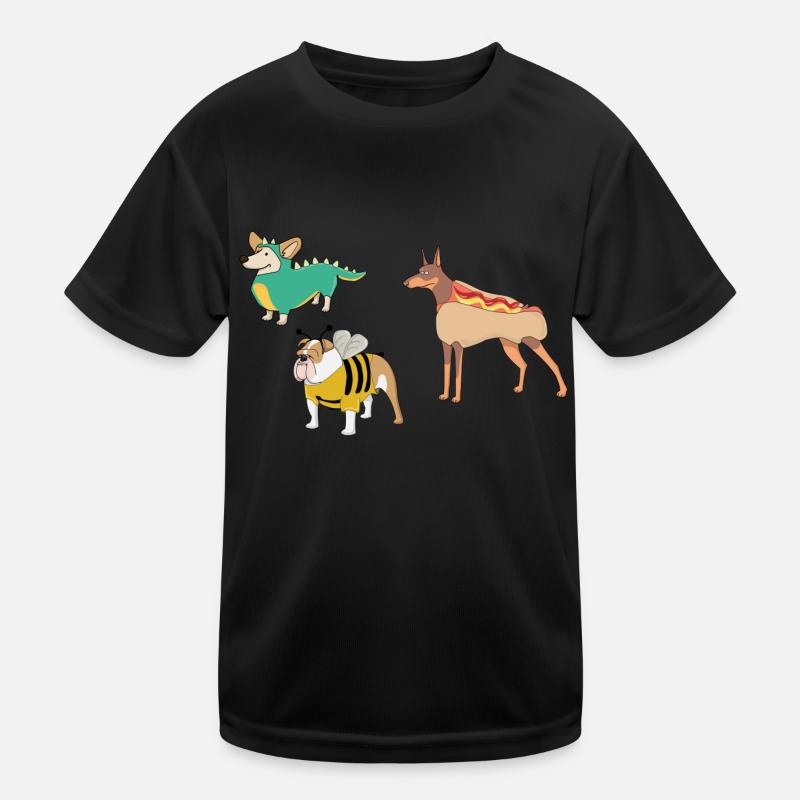 Hunde im Kostüm Hot Dog Kinder Funktions-T-Shirt