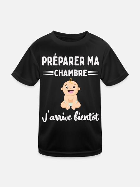Cadeau Annonce De Grossesse Future Maman Enceinte - T-shirt sport Enfant - noir - Devant