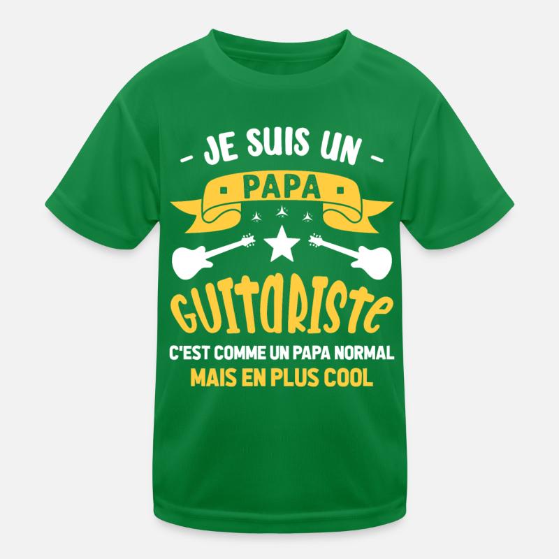 Papa Guitariste Idée Originale Fêtes des Pères T-shirt sport Enfant