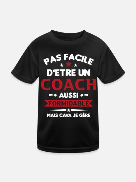 Coach Formidable Idée Cadeau Entraîneur Drôle - T-shirt sport Enfant - noir - Devant
