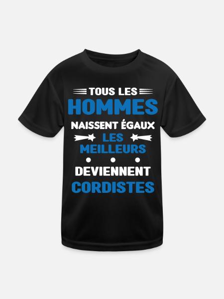 Les Meilleurs Hommes Deviennent Cordistes - T-shirt sport Enfant - noir - Devant