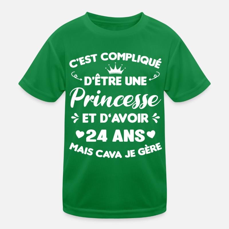 Princesse 24 Ans Anniversaire Idée Cadeau Humour T-shirt sport Enfant