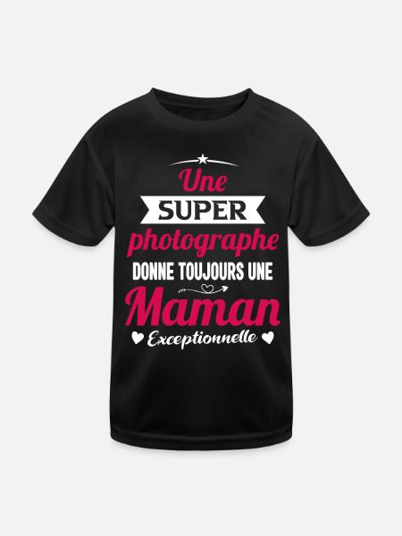 Photographe Maman Exceptionnelle Cadeau Drôle - T-shirt sport Enfant - noir - Devant