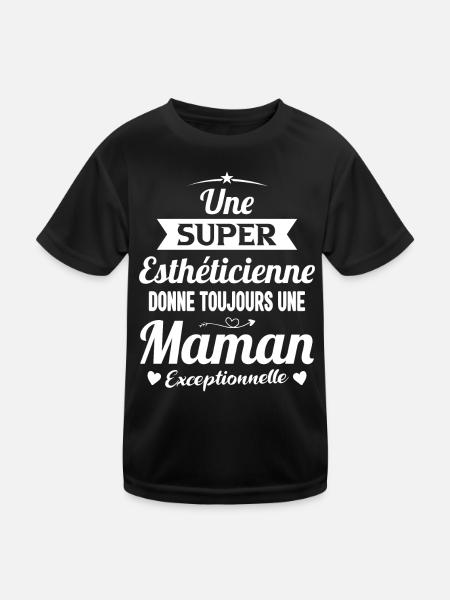 Esthéticienne future maman cadeau annonce mère - T-shirt sport Enfant - noir - Devant