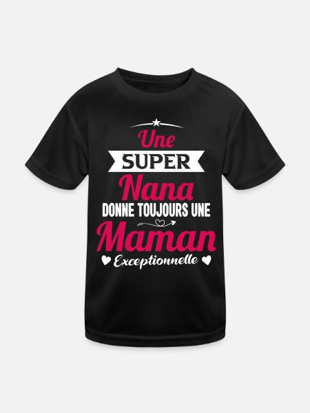 Cadeau future maman future mère drôle naissance - T-shirt sport Enfant - noir - Devant