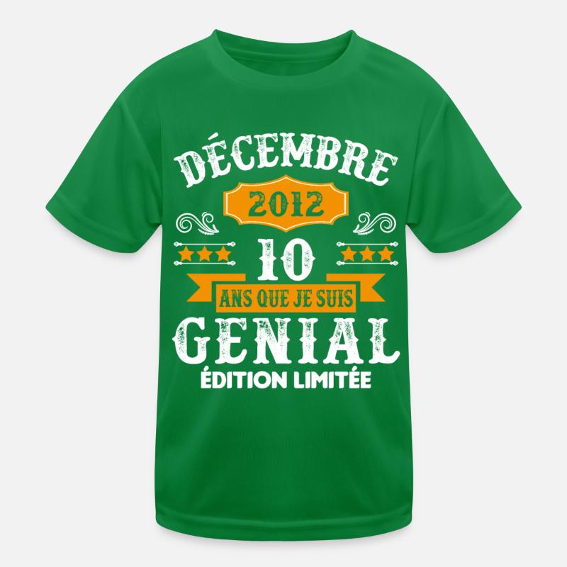10 Ans Anniversaire Vintage En Décembre 2012 T-shirt sport Enfant