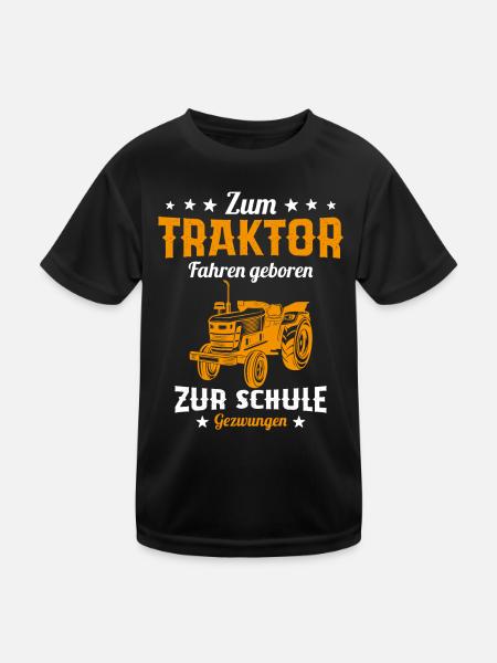 Né pour conduire un tracteur humour cadeau - T-shirt sport Enfant - noir - Devant