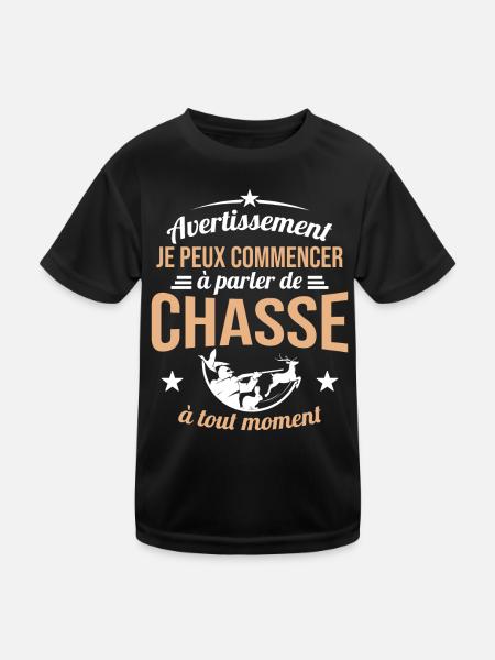 Parler De Chasse à Tout Moment Cadeau Chasseur - T-shirt sport Enfant - noir - Devant