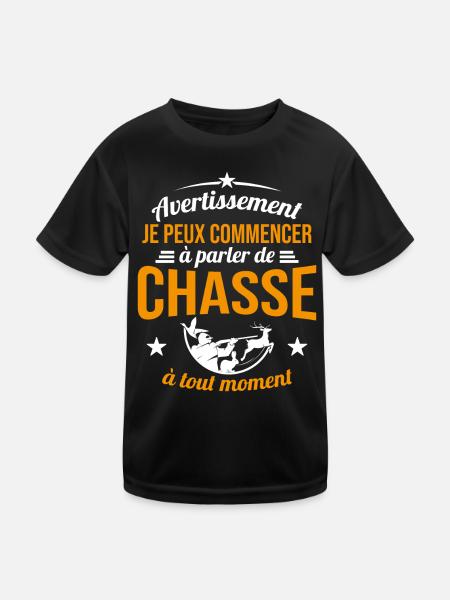 Parler De Chasse à Tout Moment Cadeau Chasseur - T-shirt sport Enfant - noir - Devant