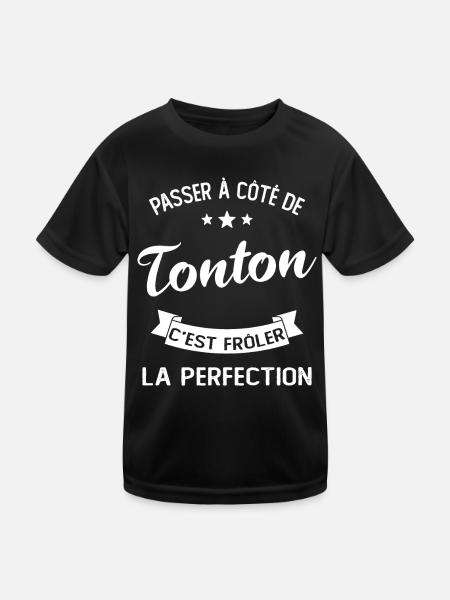 Passer À Côté De Tonton C'est Frôler La Perfection - T-shirt sport Enfant - noir - Devant