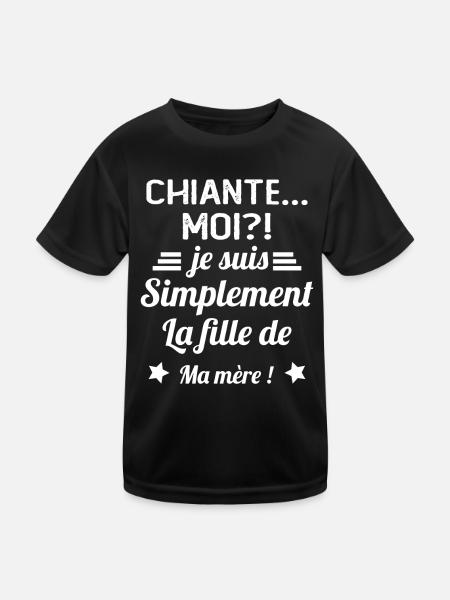 Chiante moi je suis simplement la fille de ma mère - T-shirt sport Enfant - noir - Devant
