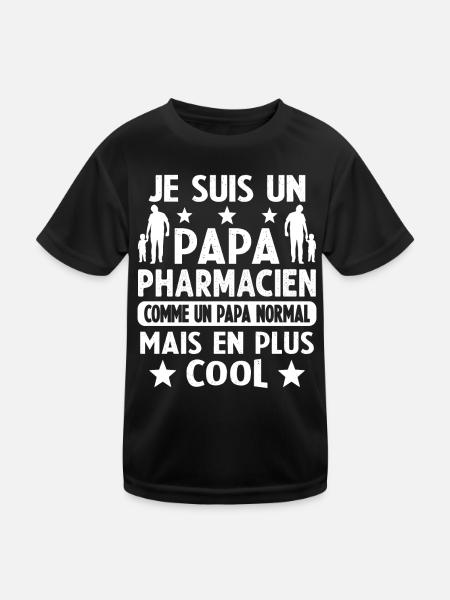 Je suis un papa pharmacien - T-shirt sport Enfant - noir - Devant