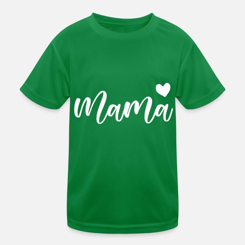 Mama Kalligrafie mit Herz Mutter Kinder Funktions-T-Shirt