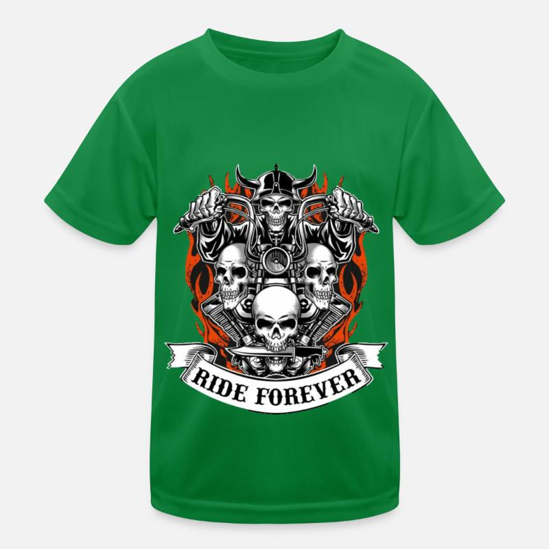 Motorradfahrer Kinder Funktions-T-Shirt