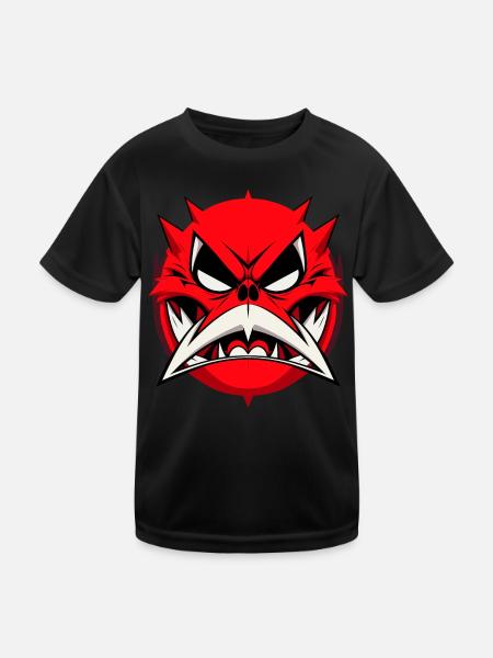 Abstract Evil Face - Kids Functional T-Shirt - black - Front