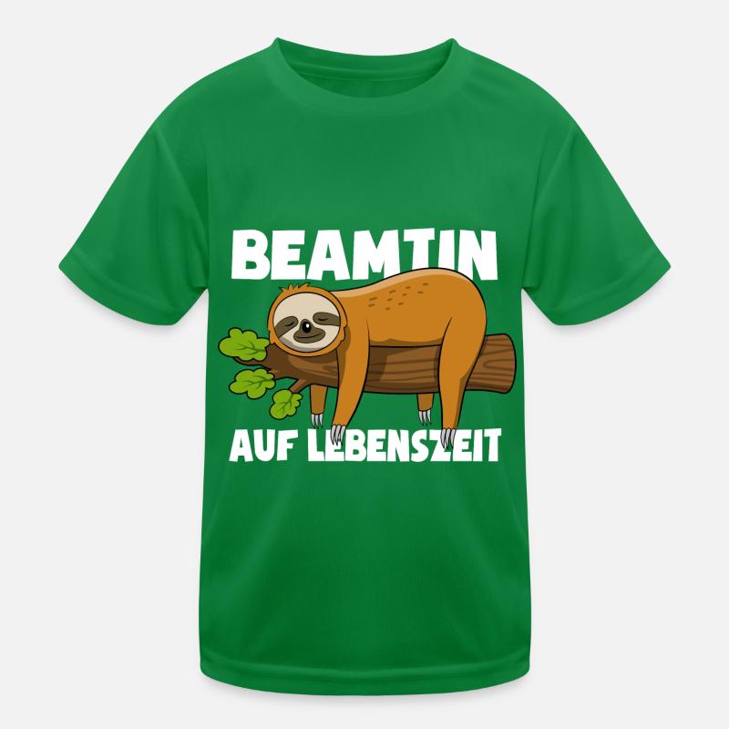 Faultier Beamtin auf Lebenszeit - Spruch Kinder Funktions-T-Shirt