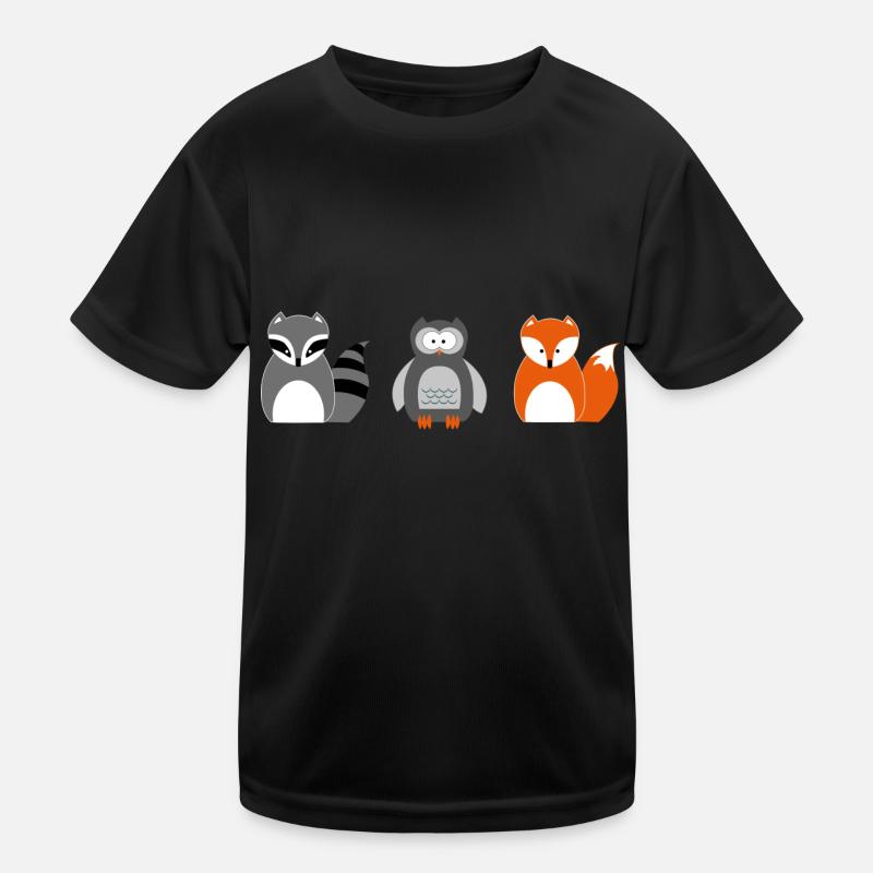 Waldtiere Kinder Funktions-T-Shirt