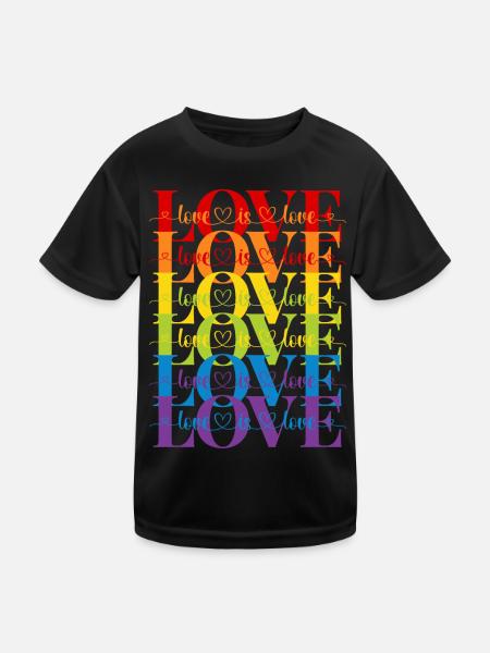 love is love - Kinder Funktions-T-Shirt - Schwarz