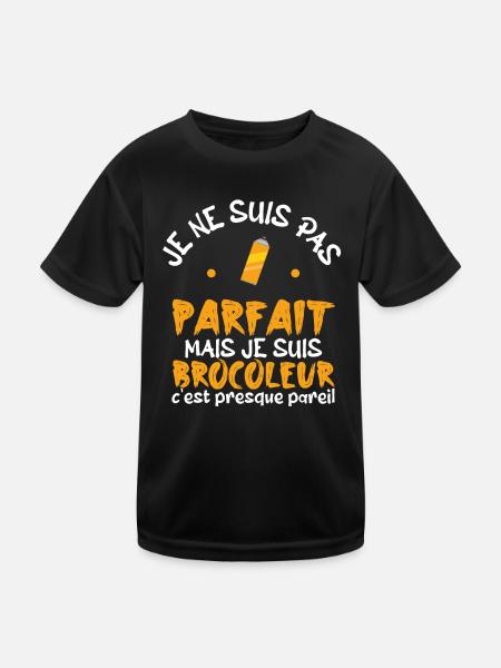 pas parfait mais je suis bricoleur - T-shirt sport Enfant - noir - Devant